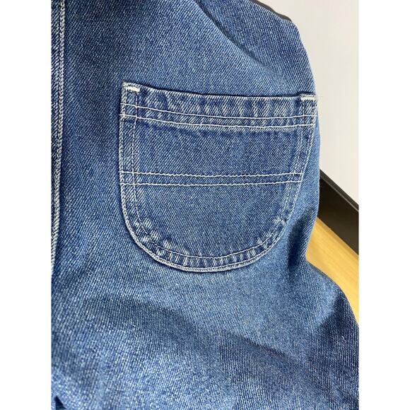 Young Hearts Girls Denim Embroidered Floral Butterflies Shortalls Size 5 - Picture 8 of 11